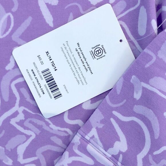 Athleta Girl Purple Crewneck Sweatshirt with Pockets and Thumb Holes (XL/14) - Picture 2 of 5